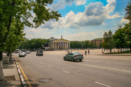 Streets of Belgorod on a hot summer day. Russian Federation. June 2012の写真素材