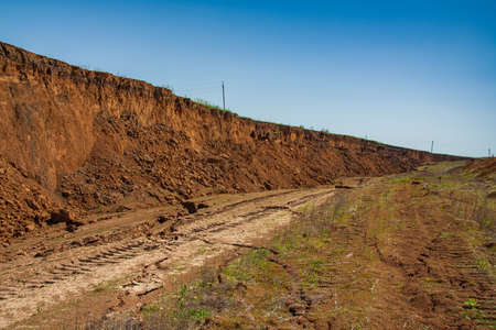 Kaolin quarry at Tavria steppe. Zaporozhye region, Ukraine. May 2012