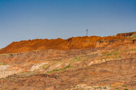 overburden mining in a kaolin quarry. Zaporozhye region, Ukraine. June 2012