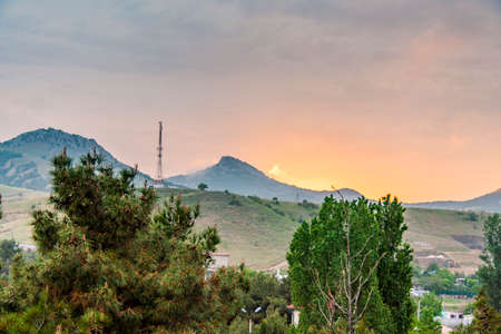 Kurortnoye - urban settlement at the foot of the mountain massif Kara-Dag. Schebetovsky village council of the Feodosia City Council of the Autonomous Republic of Crimea. Ukraine. May 2012の写真素材