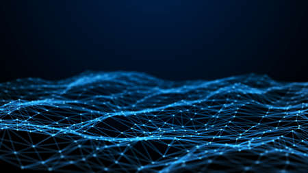 Network connection dots and lines. Technology background. Plexus. Big data background. 3d rendering.