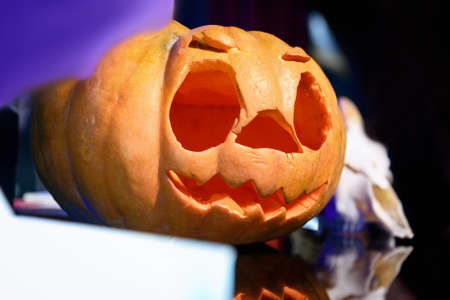 Halloween pumpkin on the bar