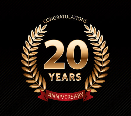 Anniversary laurel wreath 20 years. vector illustration for your designのイラスト素材