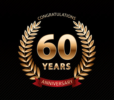 Anniversary 60 years design, vector illustration eps10 graphic.のイラスト素材