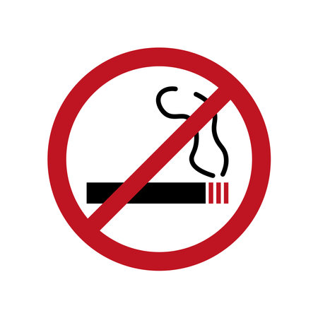 No smoking sign. Vector illustration, flat design. isolated on white.のイラスト素材
