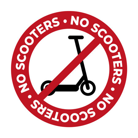 no scooters sign over white background. vector illustration, eps10のイラスト素材