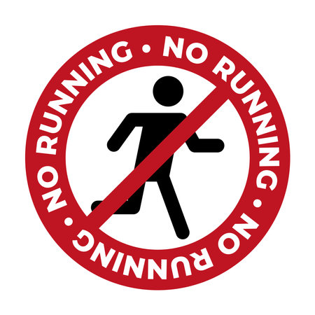 No running or running sign on a white background. vector illustration.のイラスト素材