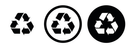 Recycle symbol collection. Recycle icon mark vector. Recycle sign isolated on white background.のイラスト素材