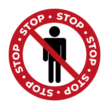 Stop Social Distancing Sign, Vector Illustration, Isolate On White Background Label.のイラスト素材