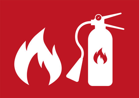 Fire extinguisher icon. Flat design style eps 10 vector illustrationのイラスト素材