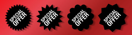 Special offer label. set of special offer label isolated. black friday label offer. set of stickers.のイラスト素材
