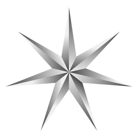 Vector silver 3d stars. silver realistic stars. Quality shape design.のイラスト素材