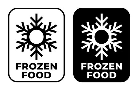 Frozen food information vector sign. vector illustration sign. Icon for cartoon boxes.のイラスト素材