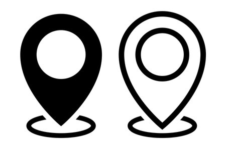 Location pin icon. location icon. Map marker pointer. GPS location symbol. Map pin place marker.のイラスト素材