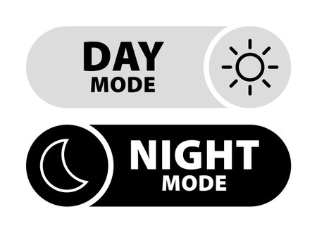 Dark mode switch icon. Light and dark icon. Vector day night switch. Day and night mode gadget.のイラスト素材