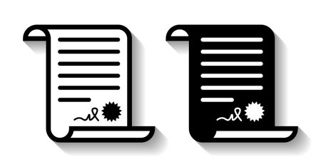 Set of icon legal agreement contract. line art icon. vector illustration. Outline icon of documents.のイラスト素材