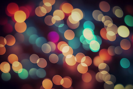 Abstract circular colorful bokeh from the party light. vintage background. Genarated by AIの素材