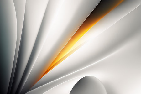 Abstract background with white and orange wavy lines and copy space. Genarated by AIの素材