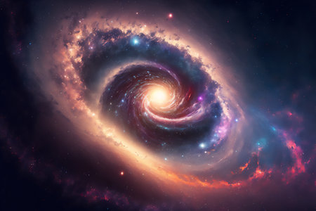 Galaxy in deep space. science fiction art. Genarated by AIの素材
