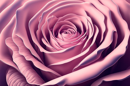 Close up of pink rose flower petals in abstract fractal design. Genarated by AIの素材