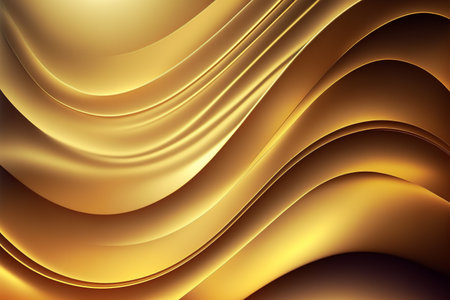 Golden abstract wavy background. Elegant luxury background for design. Genarated by AIの素材