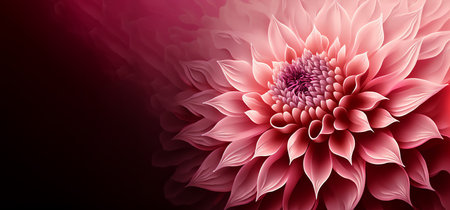 Pink dahlia flower closeup on dark background. Genarated by AIの素材