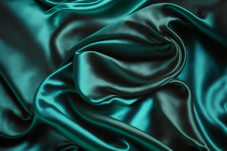 Smooth elegant dark blue silk or satin texture can be used as abstract background. Luxurious background design. Genarated by AIの素材