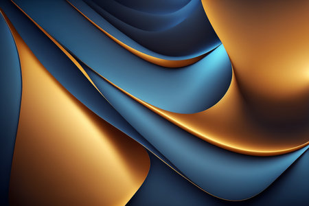 Blue and gold abstract background. Genarated by AIの素材
