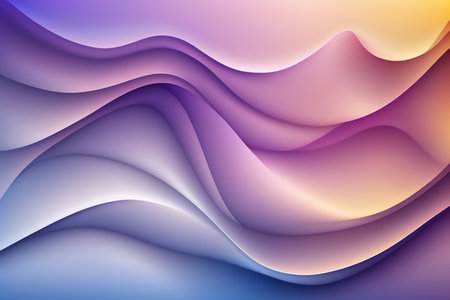 Abstract background with smooth lines in blue and violet colors. Genarated by AIの素材