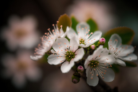cherry blossom in spring, macro photo with shallow depth of field. Genarated by AIの素材
