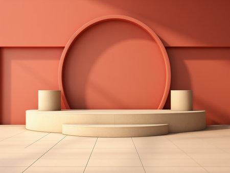Platform podium for product presentation background. Generated by AIの素材