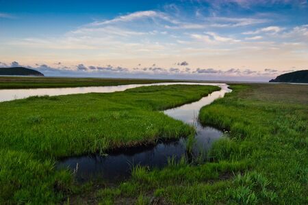 wild landscape, beautiful riverの写真素材