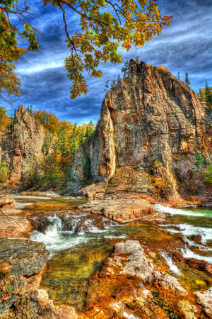 beautiful wild mountain riverの写真素材
