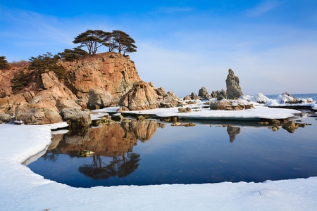 beautiful winter nature of the Primorsky Territory, Vladivostok, Russiaの写真素材