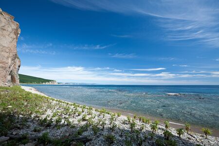 beautiful summer morning seascapeの写真素材