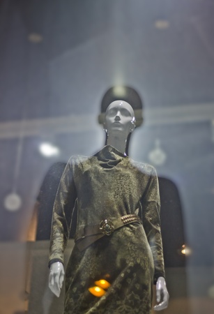 Glass storefront with mannequinsの写真素材