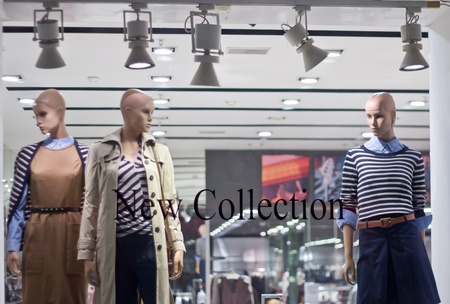 Glass storefront with mannequins