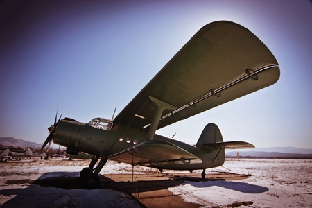 One plane for parachutingの写真素材