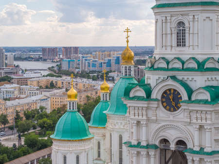 Astrakhan, Russia - July 17, 2018: aerial view of the Assumption Cathedralのeditorial素材