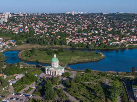 Rostov-on-Don, Russia - May 2018: Surb Khach church - view from a height