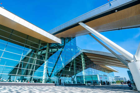 Rostov-on-Don, Russia - October 2019: Platov International Airport, entrance to the passenger terminalのeditorial素材