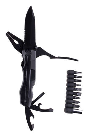 High quality black brutal screwdriver multitool unfolded