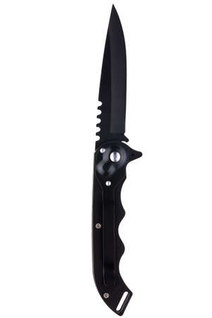 High quality black carbon pocketknife multi functional tool unfoldedの写真素材