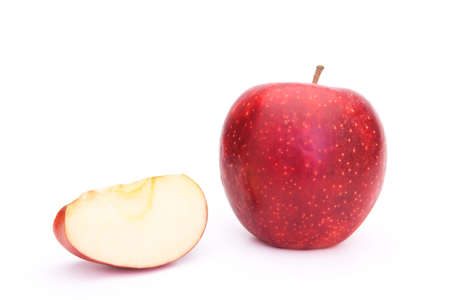 Fresh red fairytale perfect apple Isolated on white backgroundの写真素材