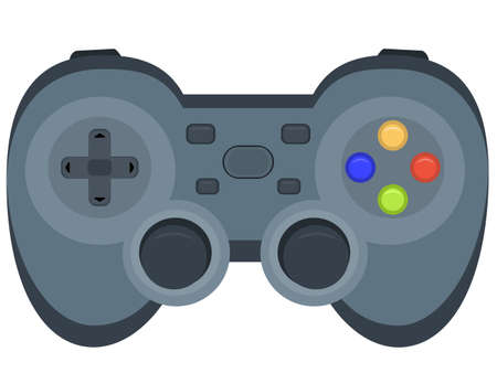 Joystick or gamepad. Wireless game controller for games on console or pc. Flat vector illustration,...