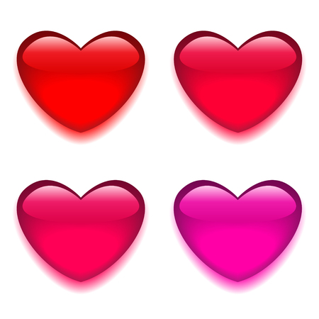 Glass red pink heart isolated on white backgroundのイラスト素材
