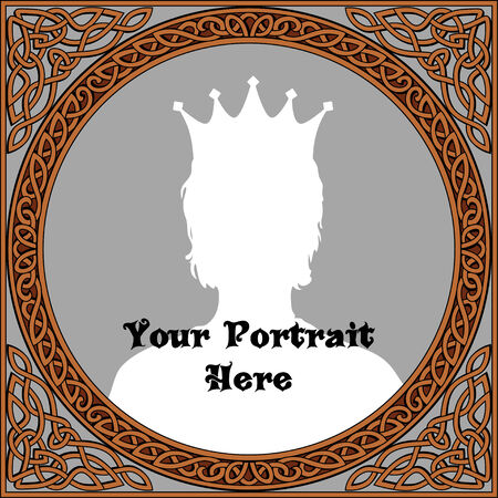 Vintage frame for portrait in celtic styleのイラスト素材