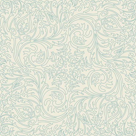 Blue and beige antique baroque vintage seamless pattern or backgroundのイラスト素材