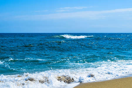 A photo at a beach of the black seaの写真素材