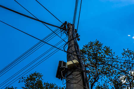 Electric pole and cables